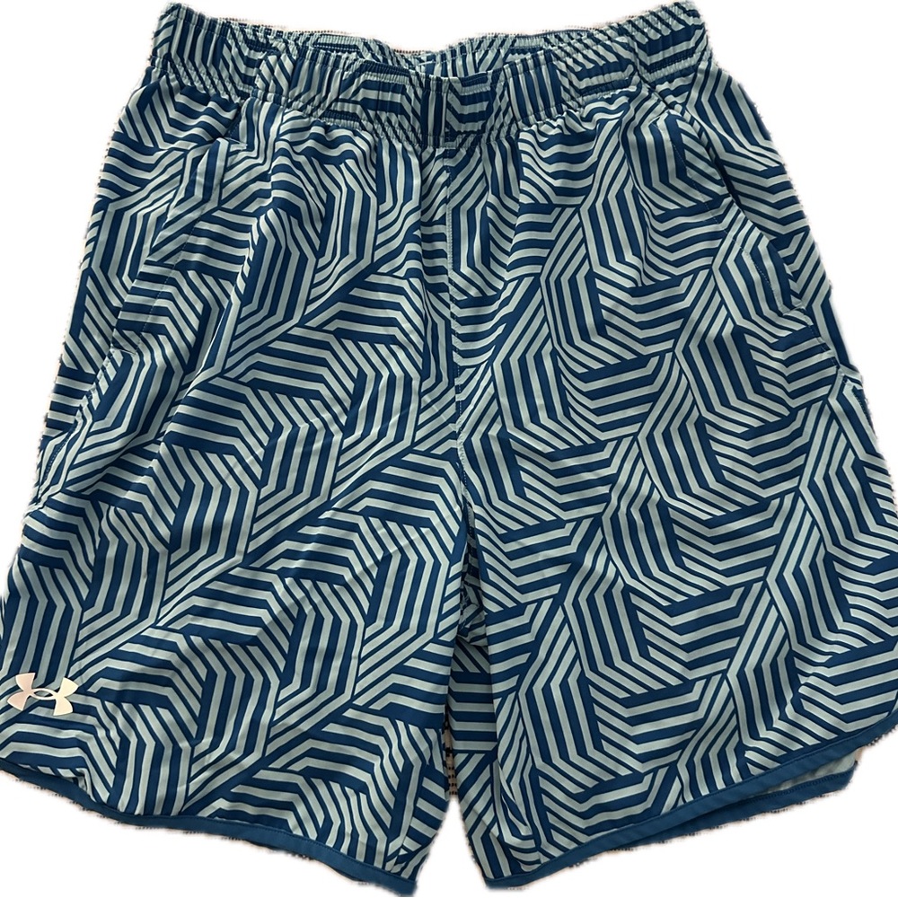 Under Armour Men's Geometric Blue Athletic Shorts